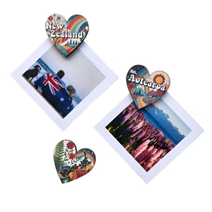 Magnet Pop Outs - Heart, Aotearoa, NZ set Wall Art Crystal Ashley