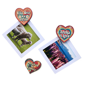 Magnet Pop Outs - Heart, Aroha, Whanau Set Wall Art Crystal Ashley