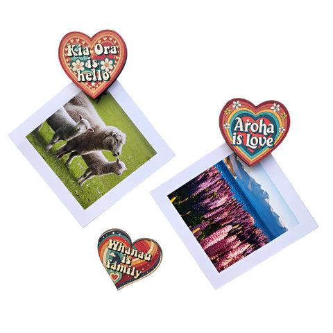 Magnet Pop Outs - Heart, Aroha, Whanau Set Wall Art Crystal Ashley