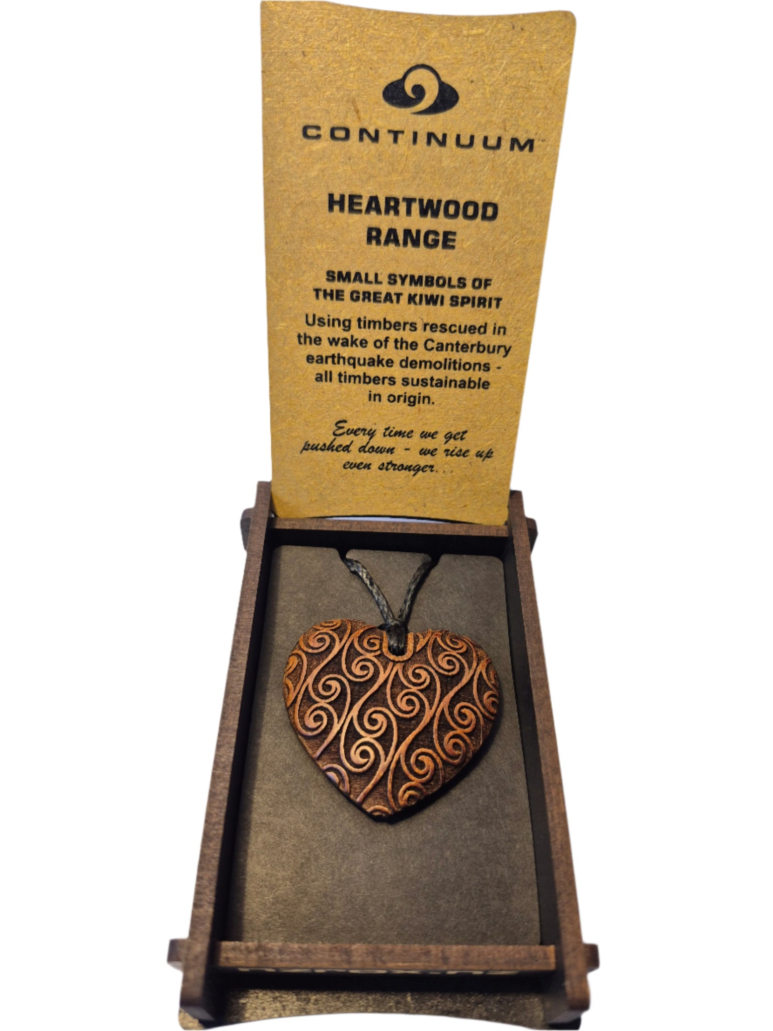Heartwood Range - Boxed Heart Pendant Necklace NZRox