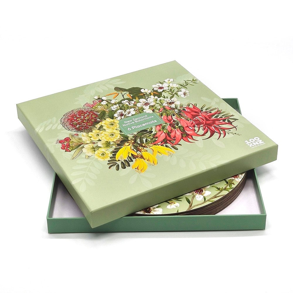 Native Botanicals Box of 6 Placemats Placemat 100% NZ