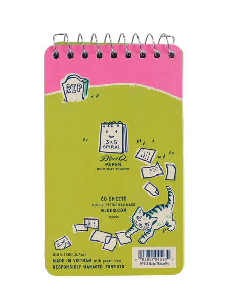 Deep Thoughts For My Cat To Inherit When I Die Spiral Notebook Notebooks BlueQ