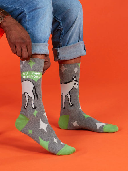 All Puns Intended Men's Socks Socks BlueQ