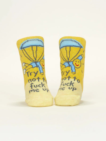 I've Got That New Baby Small/ Try Not To Fuck Me Up Baby Socks Socks BlueQ