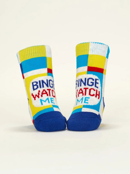I'm A Fucking Miracle!/ Binge Watch Me Baby Socks Socks BlueQ