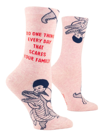 Scare Your Family Crew Socks Socks BlueQ