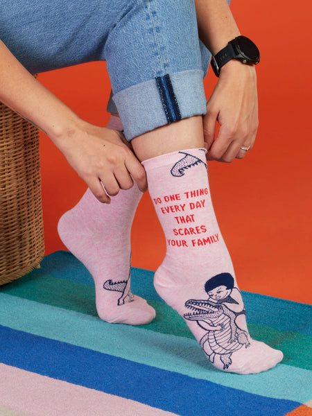 Scare Your Family Crew Socks Socks BlueQ