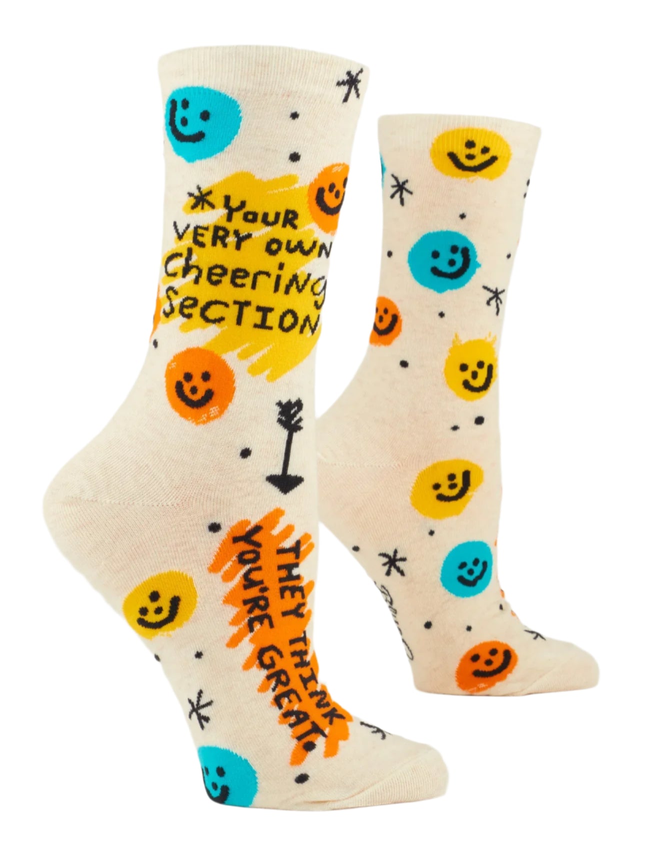 Your Very Own Cheering Section. They Think You're Great Socks BlueQ