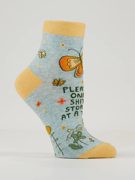 Please, One Shitstorm At A Time Ankle Socks Socks BlueQ