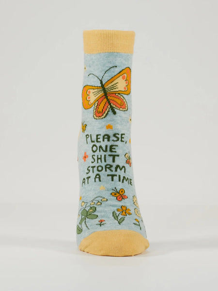 Please, One Shitstorm At A Time Ankle Socks Socks BlueQ
