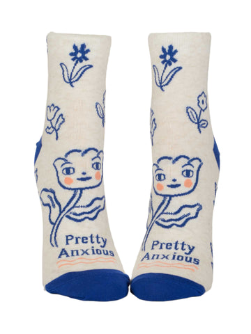 Pretty Anxious Ankle Socks Socks BlueQ