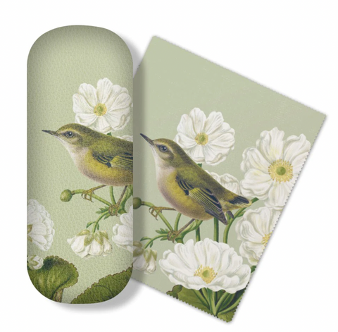 Glasses Case and Lens Cloth Set - Birds & Botanicals Rifleman