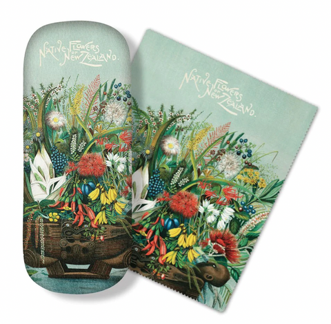 Glasses Case and Lens Cloth Set - Native Flowers Glasses Case 100% NZ