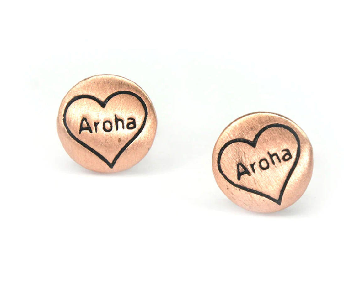 Aroha Studs Earrings Little Taonga Rose Gold