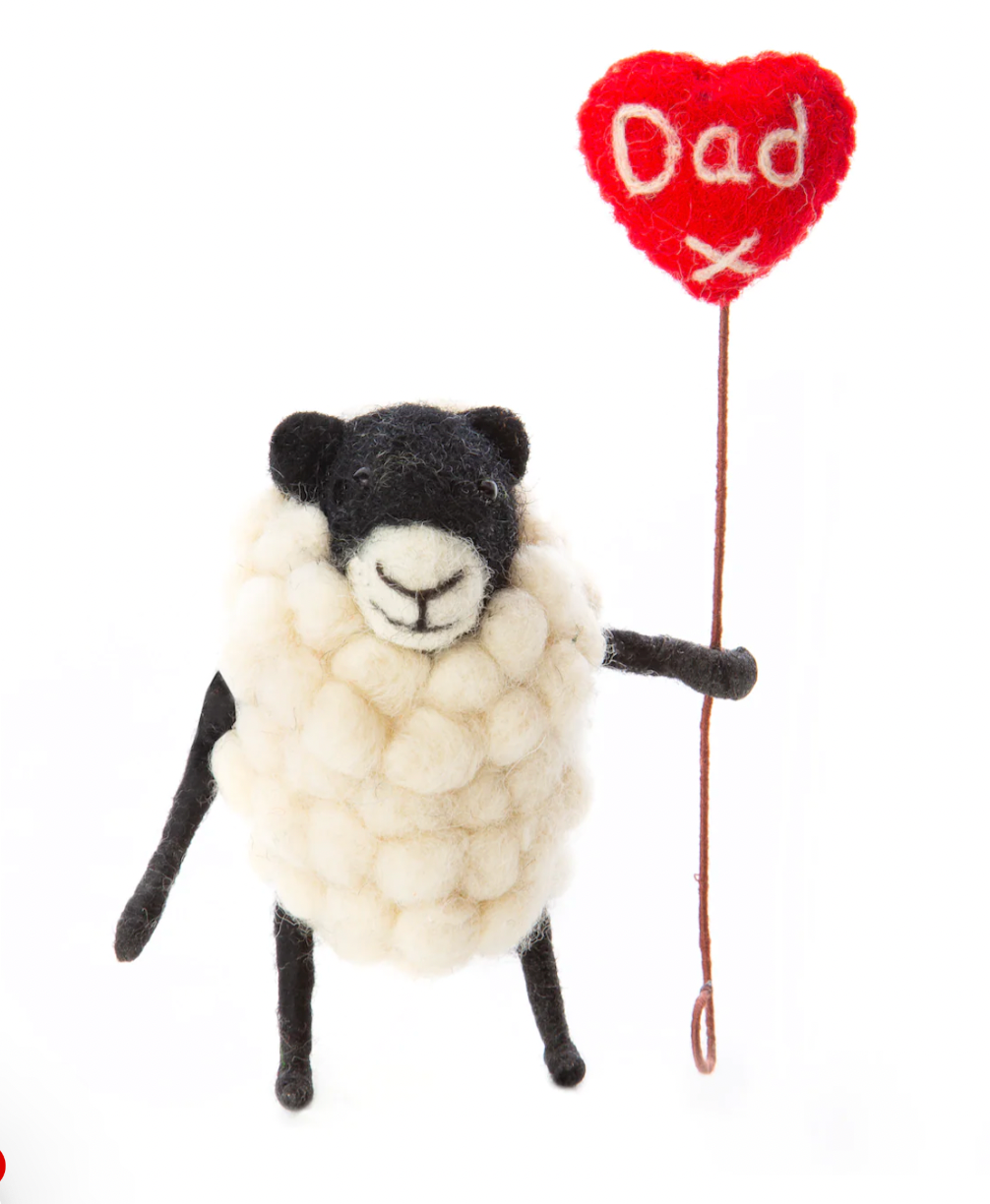 Sheep with Dad Heart Balloon