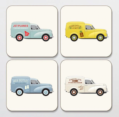 Coasters Set of 4 - Delivery Trucks