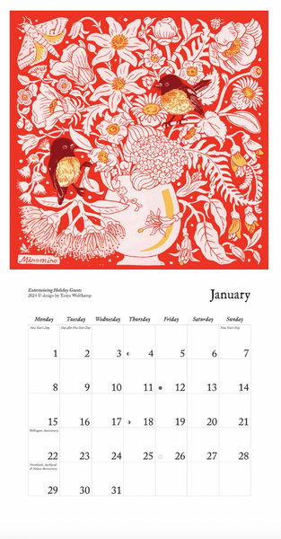 Birds Of New Zealand 2024 Wall Calendar