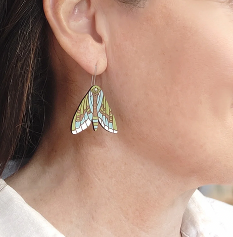 Puriri Moth rimu earrings Earrings Natty