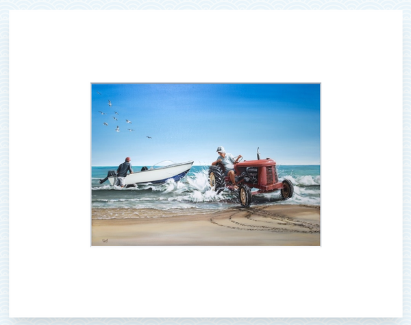 Launching the Boat - Art Print + Matting Art Print Graham Young