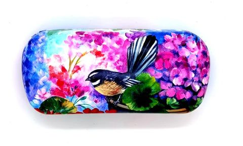 Glasses Case - Fantail and Hydrangea