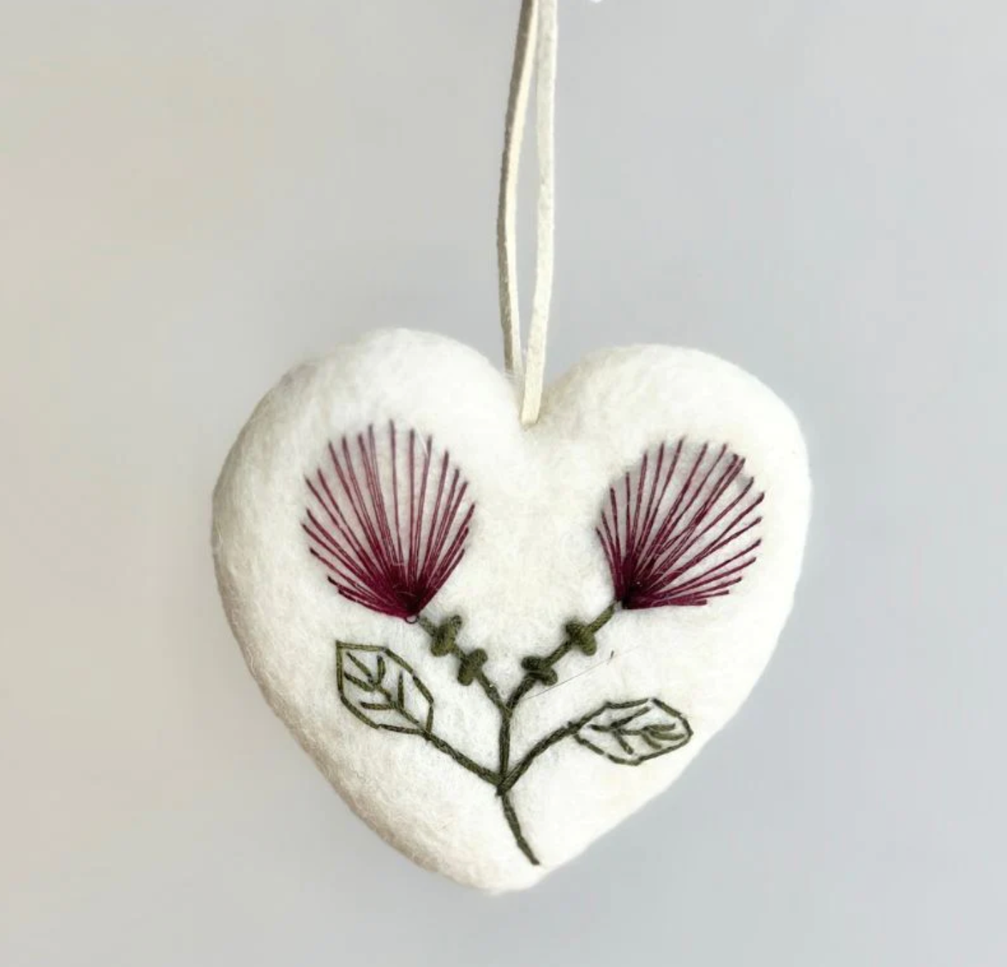 Pohutakawa - Felted Wool Hanging Decoration