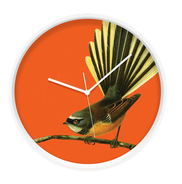 Bright Fantail Wooden Frame Clock