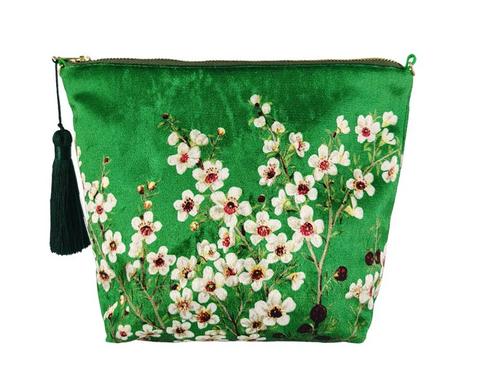 Manuka Flowers - Velvet Cosmetic Bag Cosmetic Bag 100% NZ