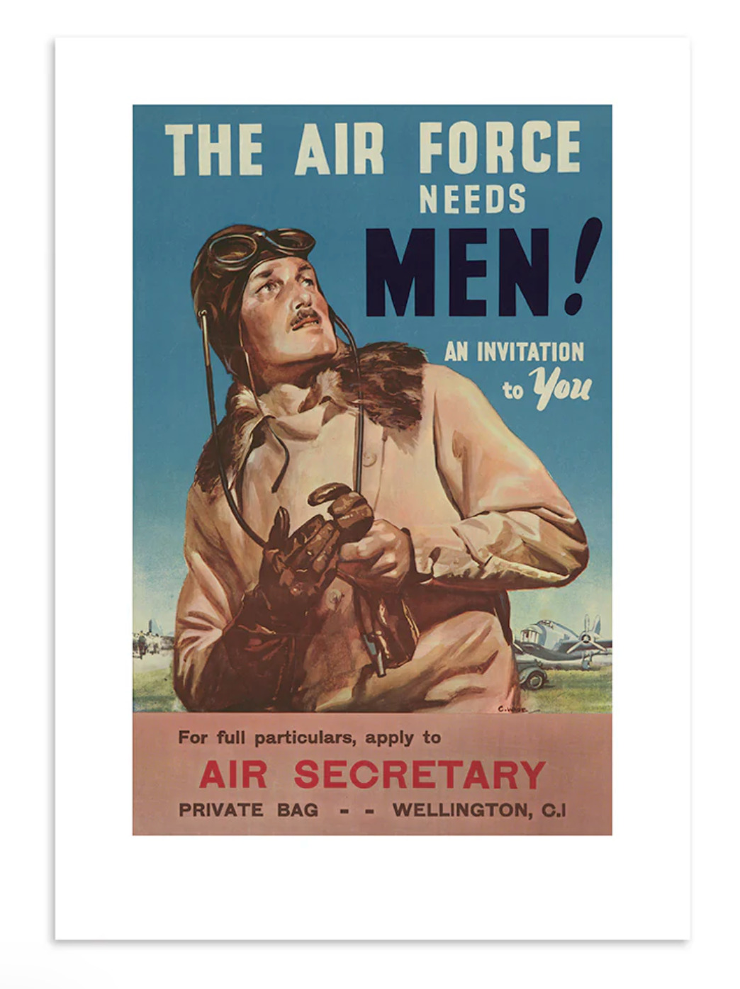 The Air Force Needs Men! A3 Print Art Print 100% NZ