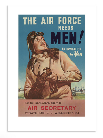 The Air Force Needs Men! A3 Print Art Print 100% NZ