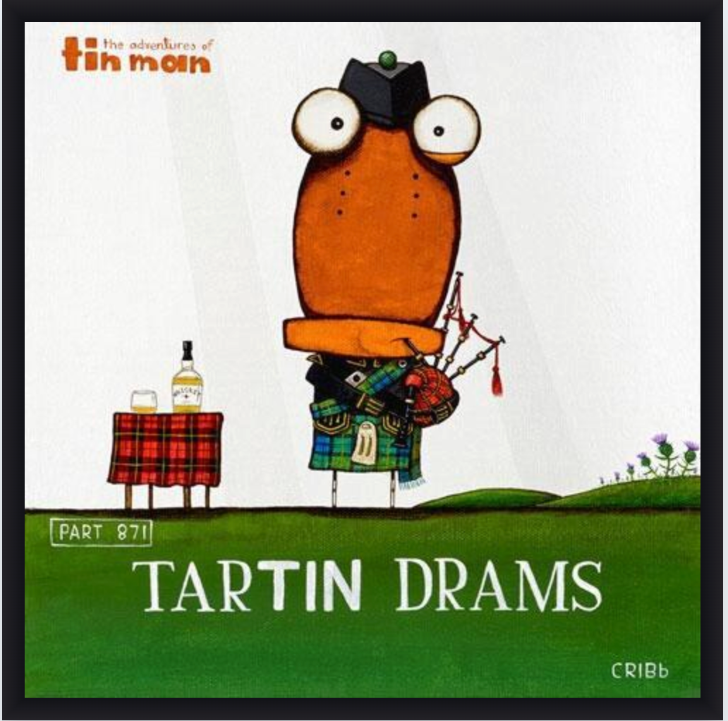 Tartin Drams - 30 x 30cm Paper Print and Framed Options Art Print Tony Cribb Black Contemporary Frame With Glass
