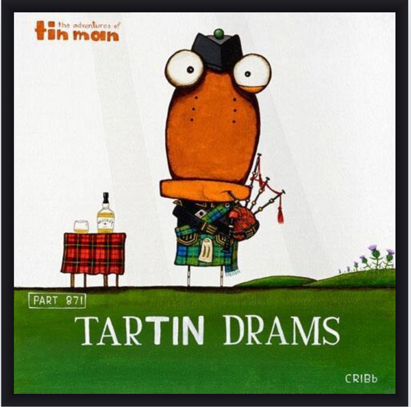 Tartin Drams - 30 x 30cm Paper Print and Framed Options Art Print Tony Cribb Black Contemporary Frame With Glass
