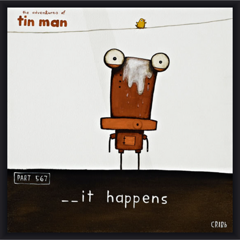 Shit Happens - 30 x 30cm Paper Print and Framed Options Art Print Tony Cribb Black Contemporary Frame With Glass