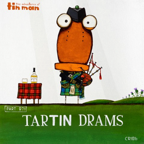 Tartin Drams - 30 x 30cm Paper Print and Framed Options Art Print Tony Cribb Black Print Rolled in Tube