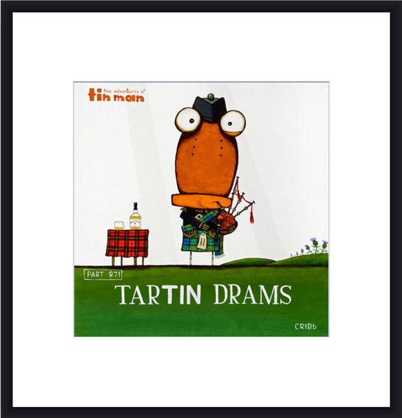 Tartin Drams - 30 x 30cm Paper Print and Framed Options Art Print Tony Cribb Black Contemporary Frame With Mattboard and Glass