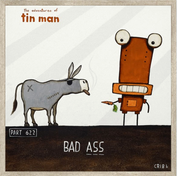 Bad Ass - Boxed Frame Print Art Print Tony Cribb Metalic 15.5 x 15.5cm Notecard