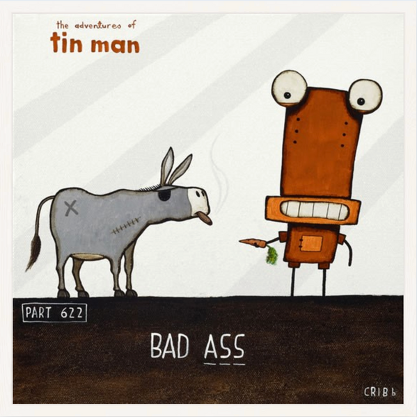 Bad Ass - Boxed Frame Print Art Print Tony Cribb White 15.5 x 15.5cm Notecard
