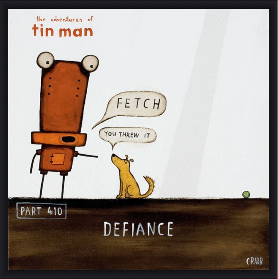Defiance - Boxed Frame Print Art Print Tony Cribb Black 15.5 x 15.5cm Notecard