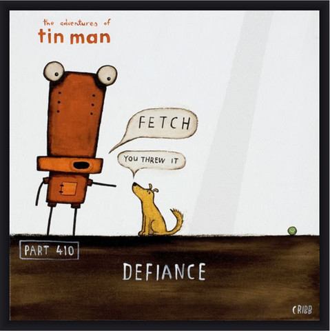 Defiance - Boxed Frame Print Art Print Tony Cribb Black 15.5 x 15.5cm Notecard