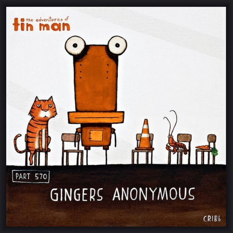 Ginger Anonymous - Boxed Frame Print Art Print Tony Cribb Black 15.5 x 15.5cm Notecard