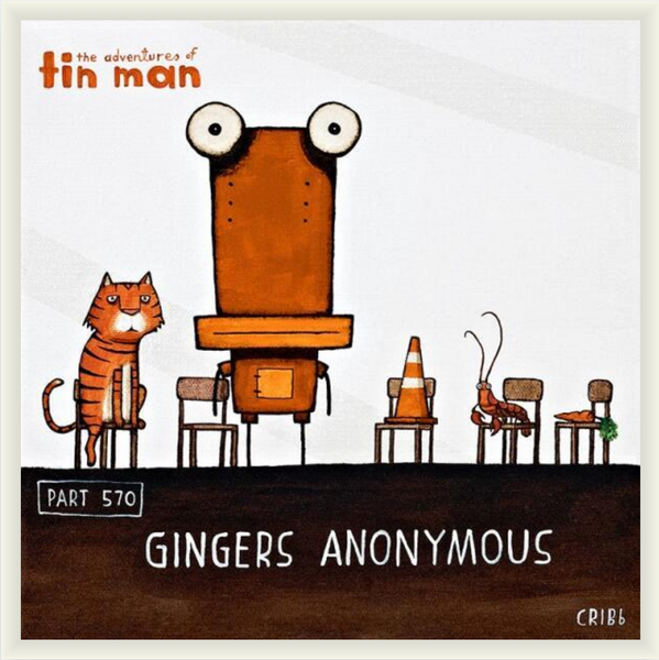 Ginger Anonymous - Boxed Frame Print Art Print Tony Cribb Cream 15.5 x 15.5cm Notecard