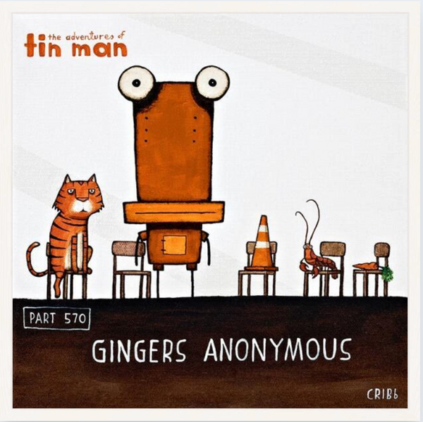 Ginger Anonymous - Boxed Frame Print Art Print Tony Cribb White 15.5 x 15.5cm Notecard