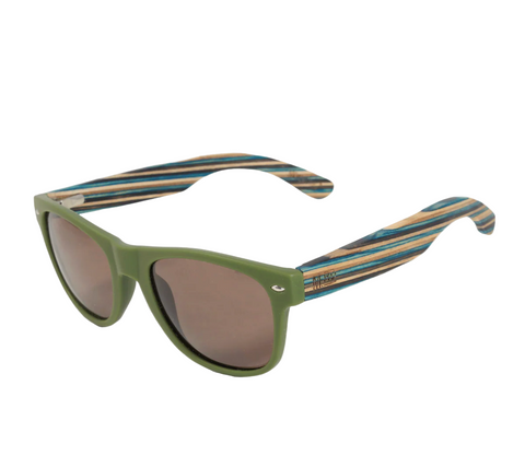 Sunglasses - 50/50 Green Stripe Sunglasses Moana Road
