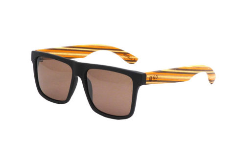 The Bouncer Sunglasses Sunglasses Moana Road Black with Striped Arms
