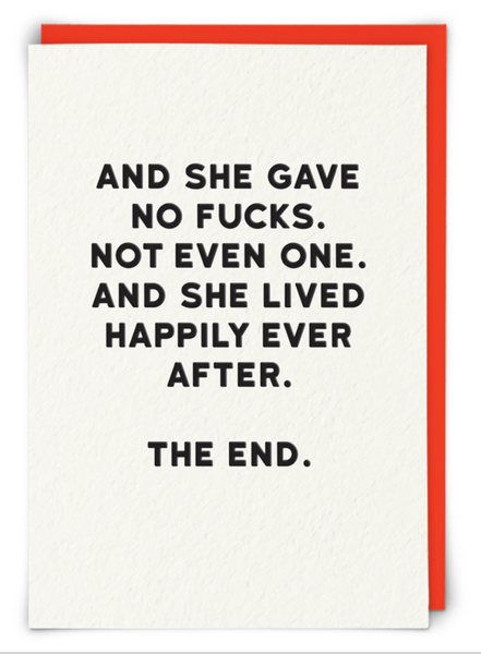 Card - The End Greeting Card Redback Cards