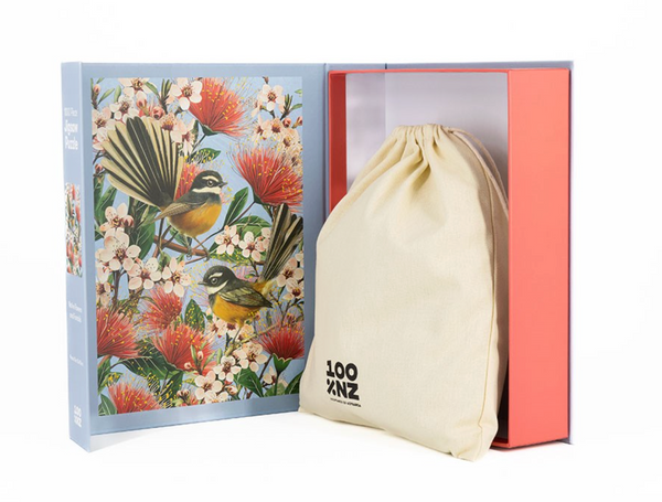 Native Flowers & Chatty Fantails Jigsaw Puzzle