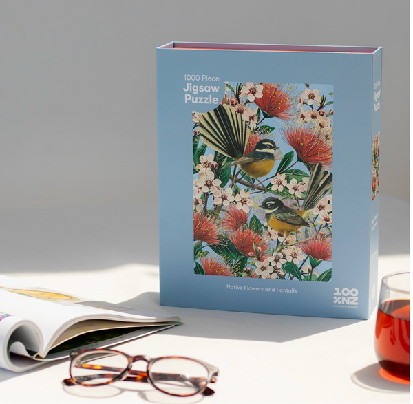 Native Flowers & Chatty Fantails Jigsaw Puzzle