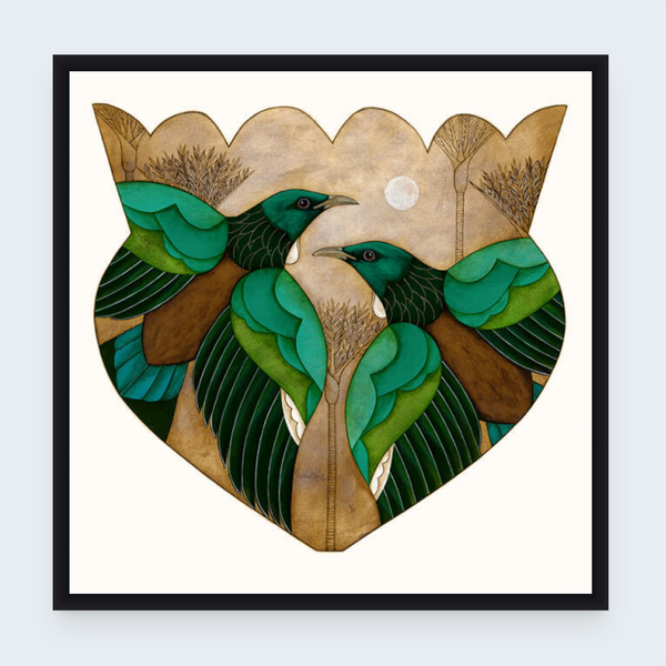 Tui And The Moon - Boxed Frame Print