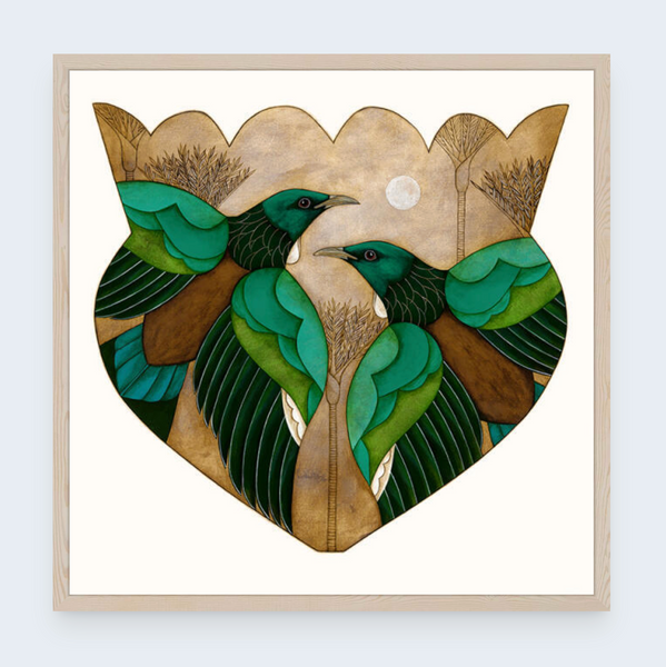 Tui And The Moon - Boxed Frame Print