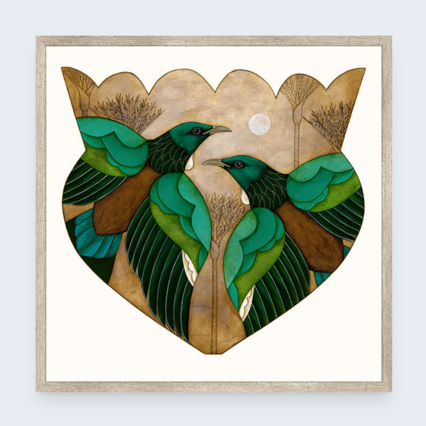 Tui And The Moon - Boxed Frame Print