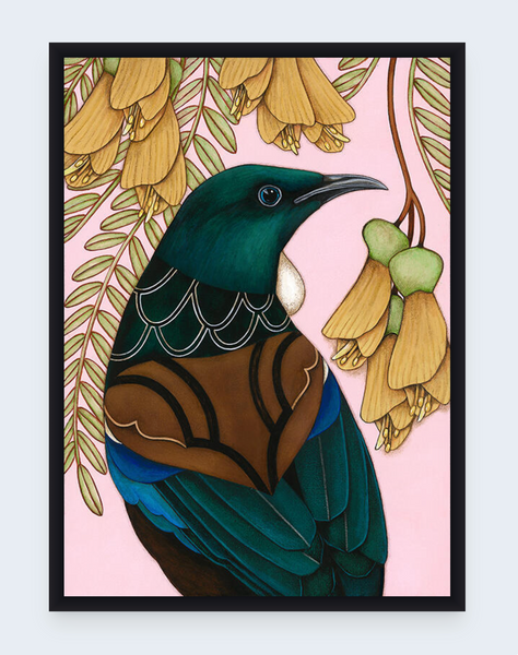 Tui And Kowhai - Boxed Frame Notecard